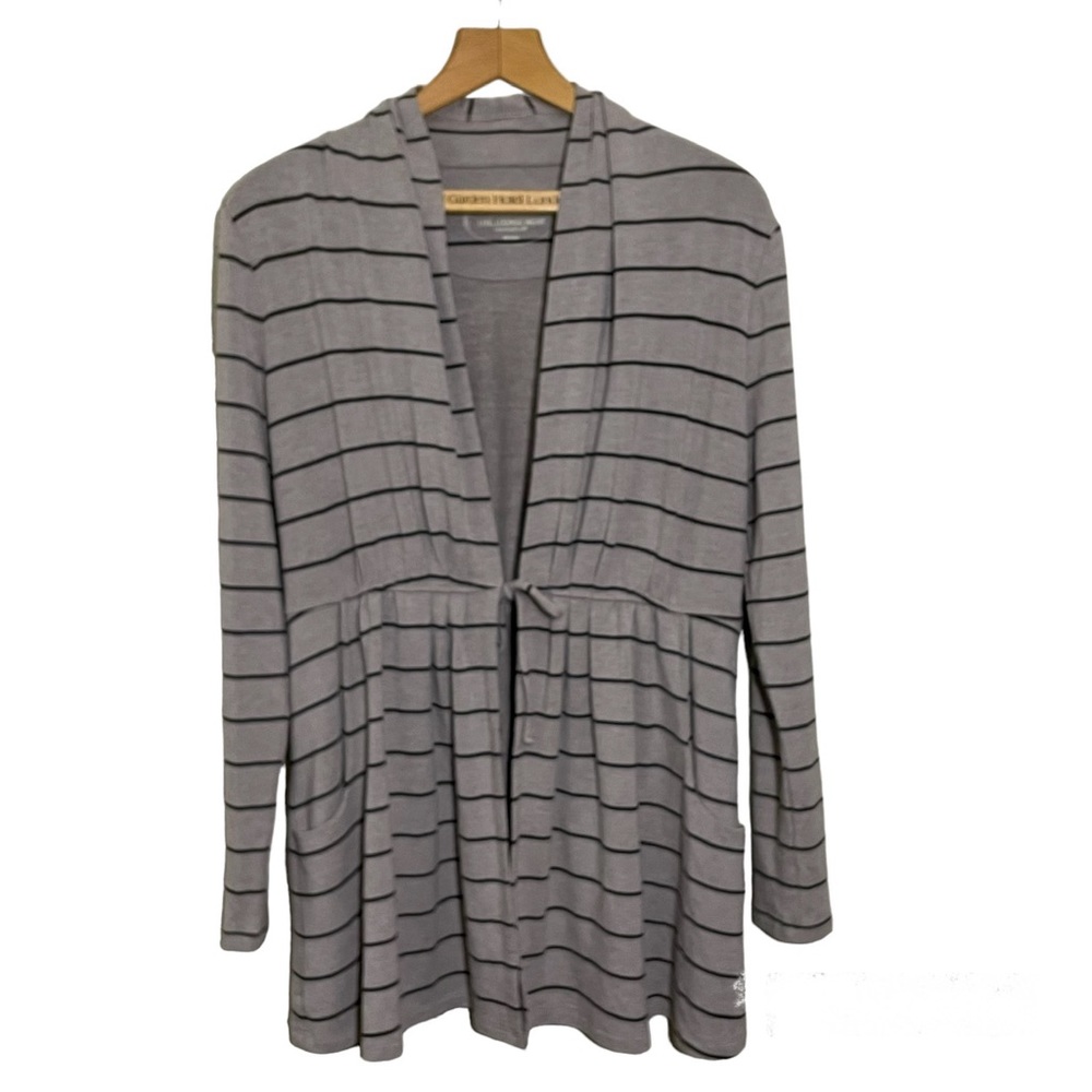 Soma Divine Terry Tie-Front Cardi Modern Stripe. Draw string tie. Women’s medium